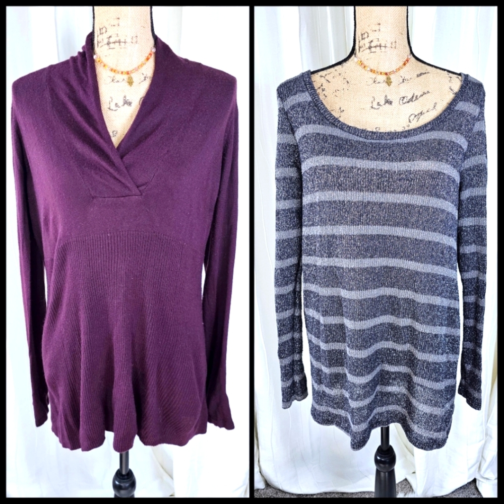 Bundle of Two Maternity Sweaters Size Large - Oh Baby & Pea in a Pod